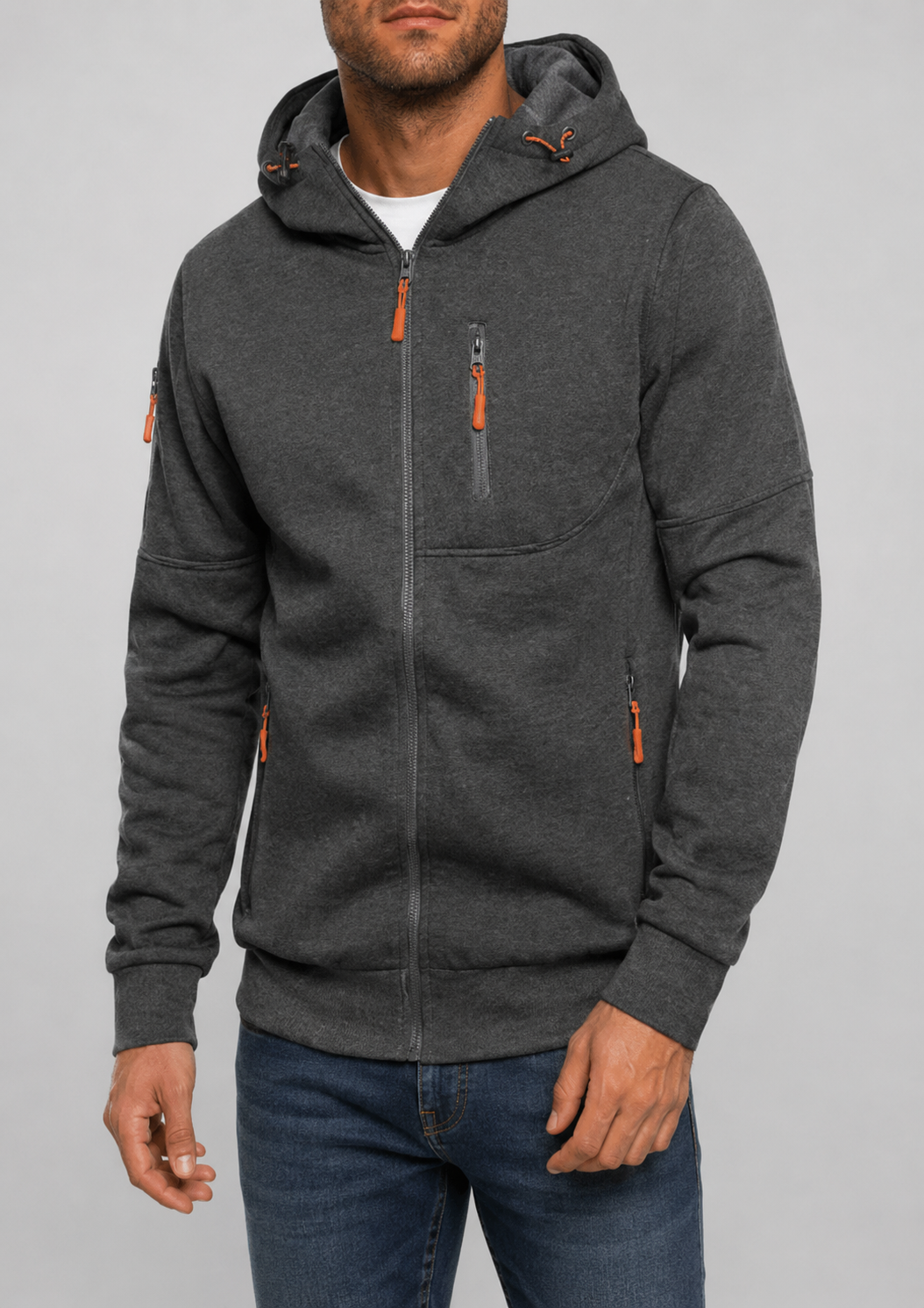 Perugia Multi-Pocket Zip-Up Hoodie