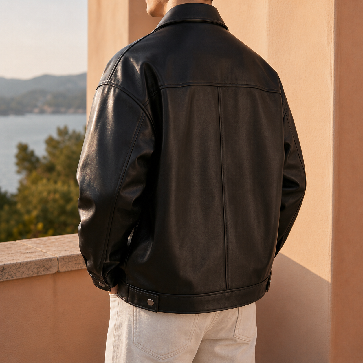 Monsanto Oversized Leather Bomber