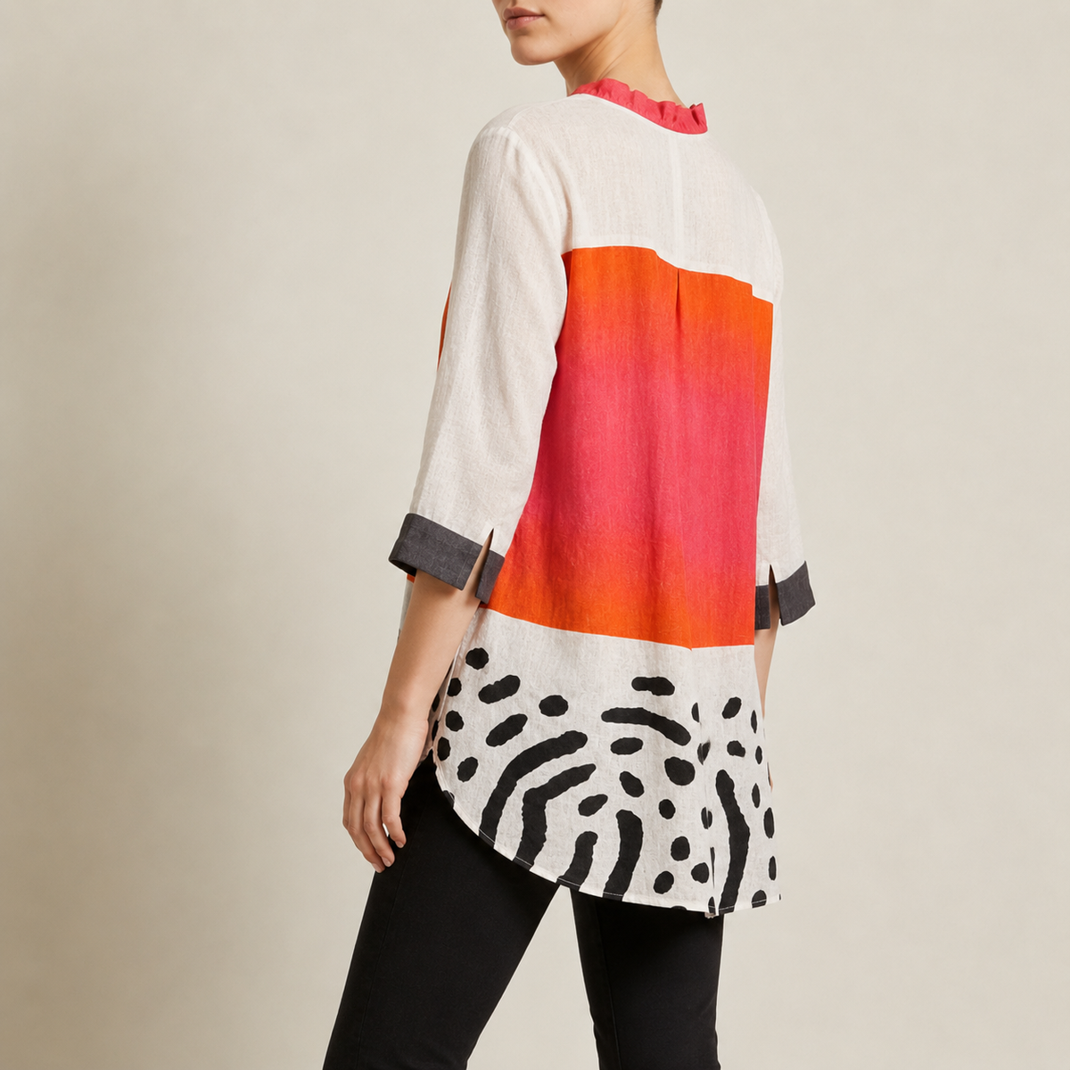 Poros Ruffle Print Blouse