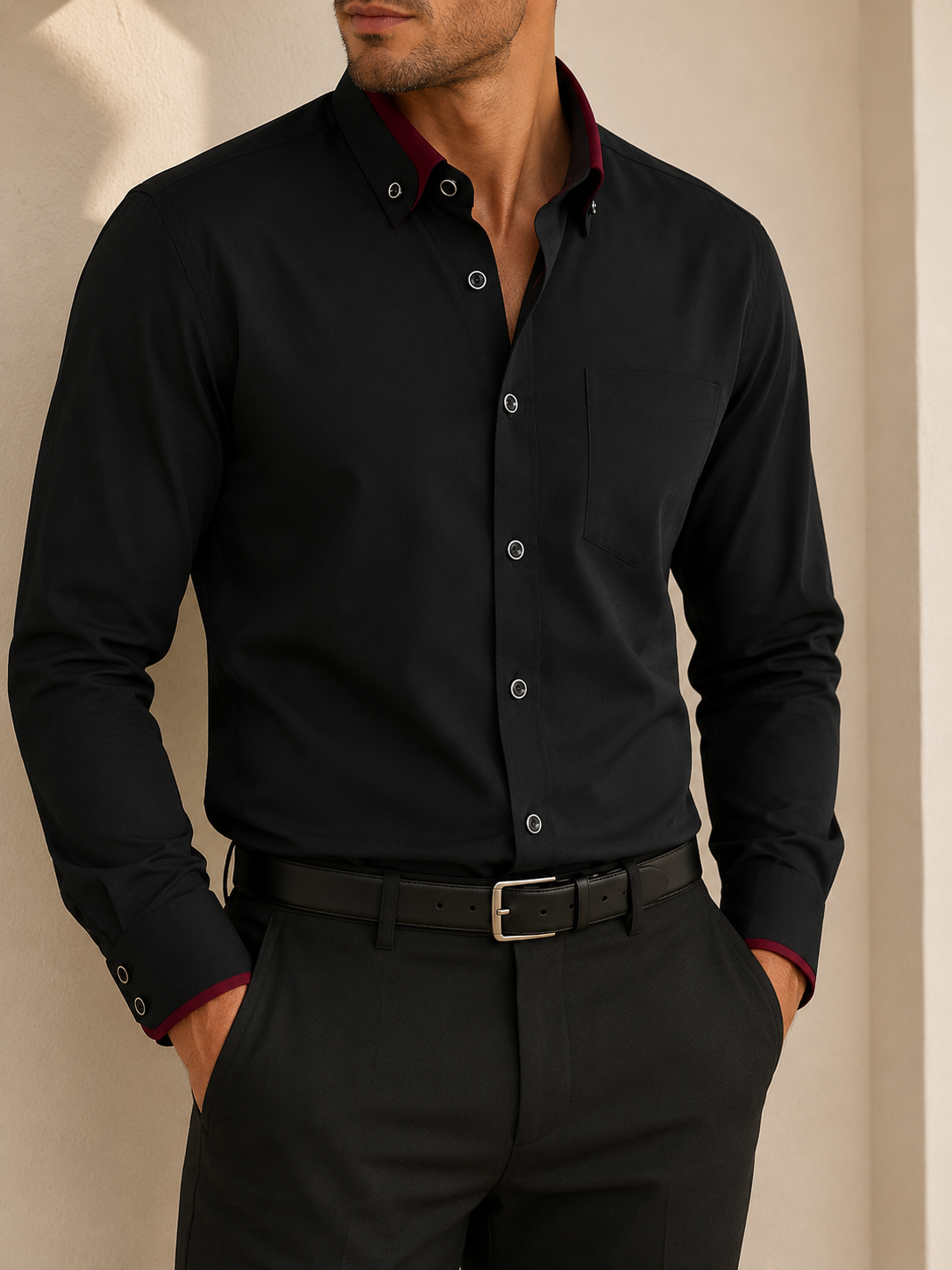 Ravello Contrast Collar Dress Shirt