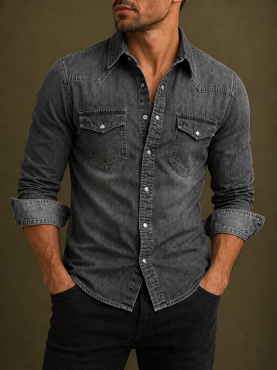 Lucca Slim Fit Denim Shirt