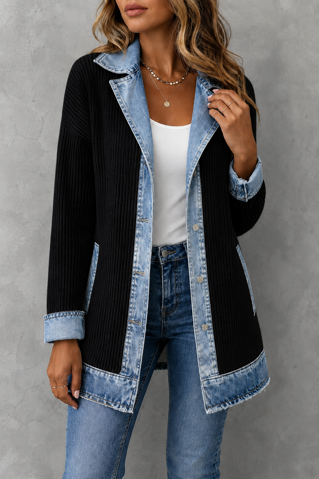 Trogir Denim Knit Hybrid Jacket
