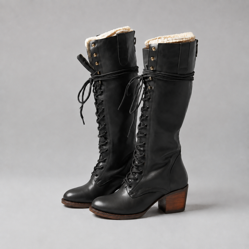 Eze Lace-Up Knee-High Boots