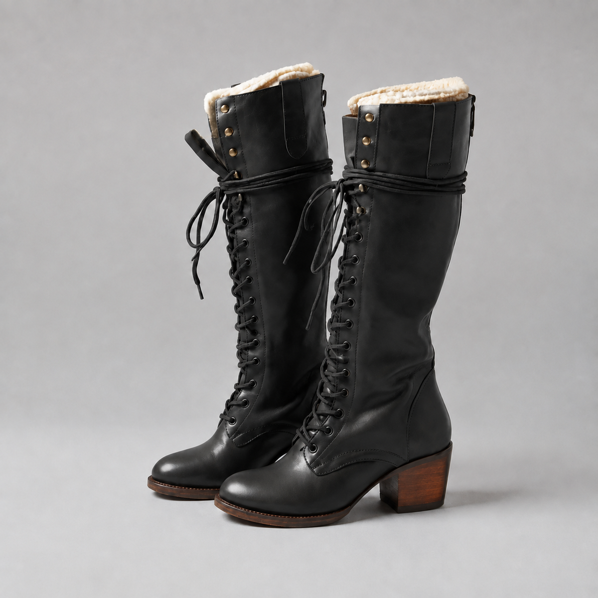 Eze Lace-Up Knee-High Boots