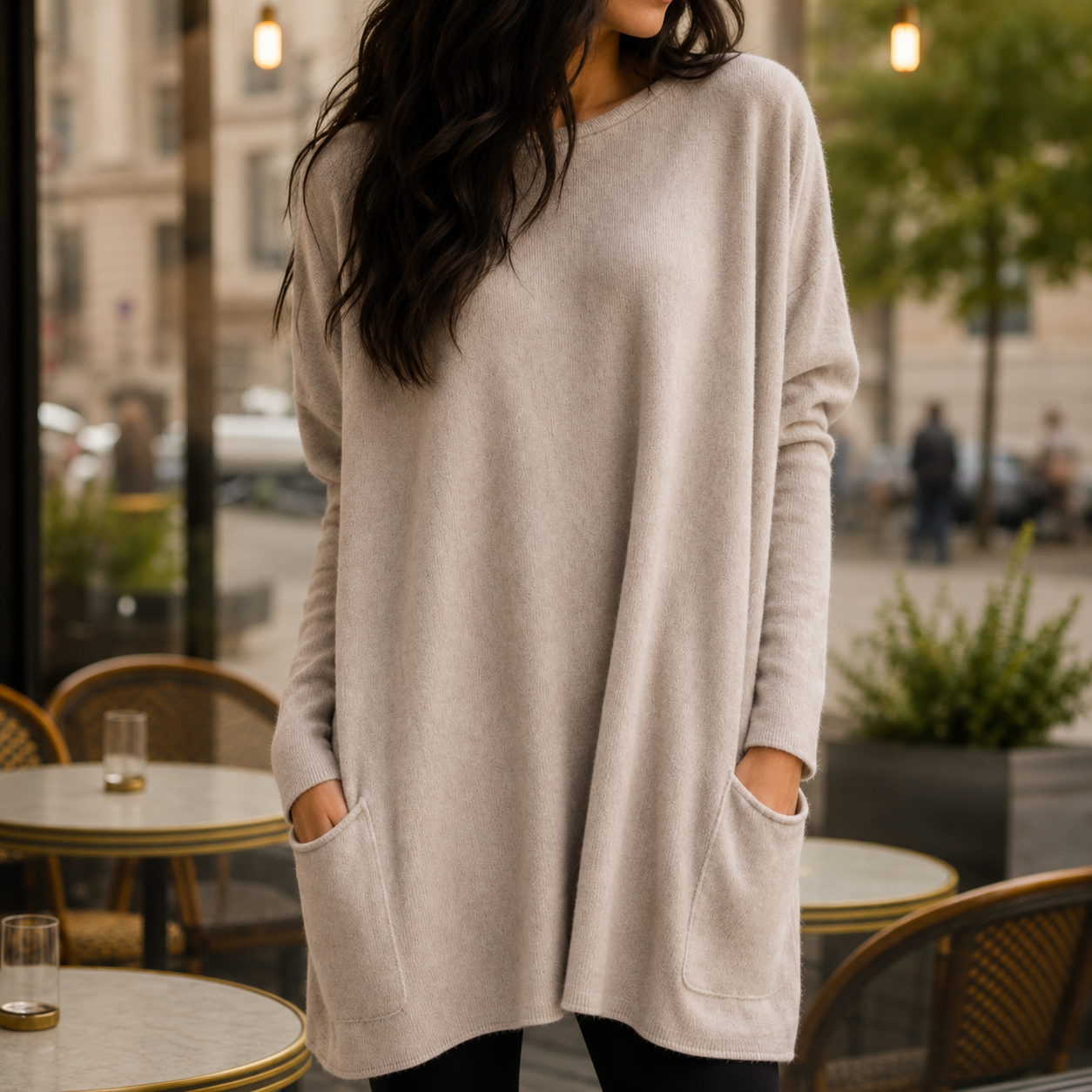Anzio Relaxed Pocket Tunic Sweater