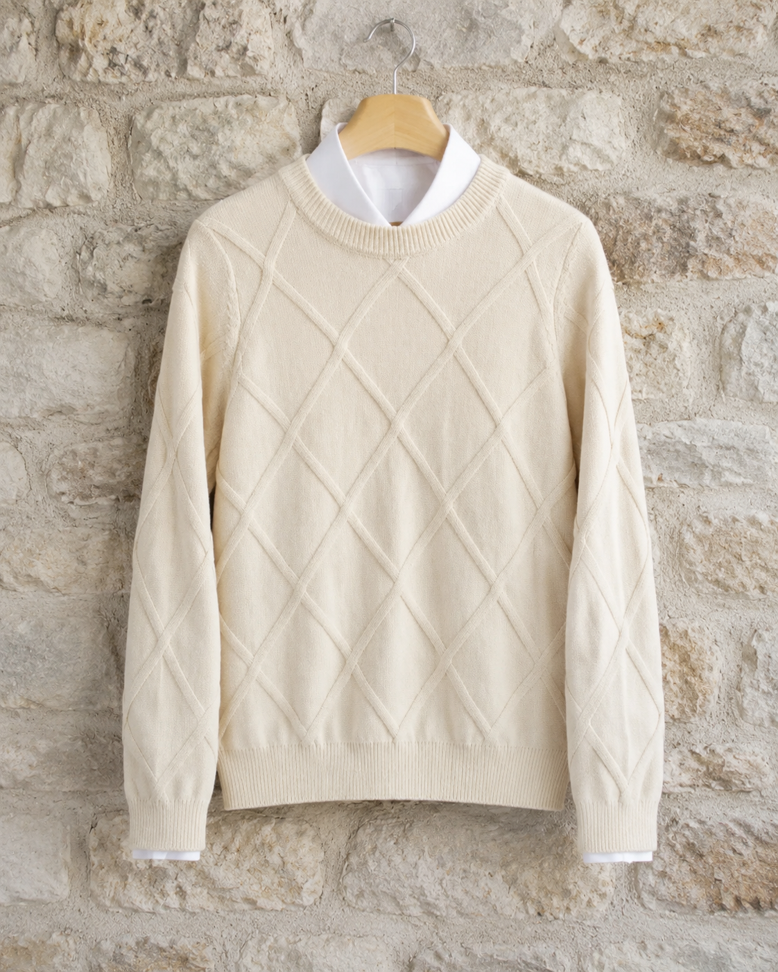 Tossa Argyle Knit Crewneck Sweater