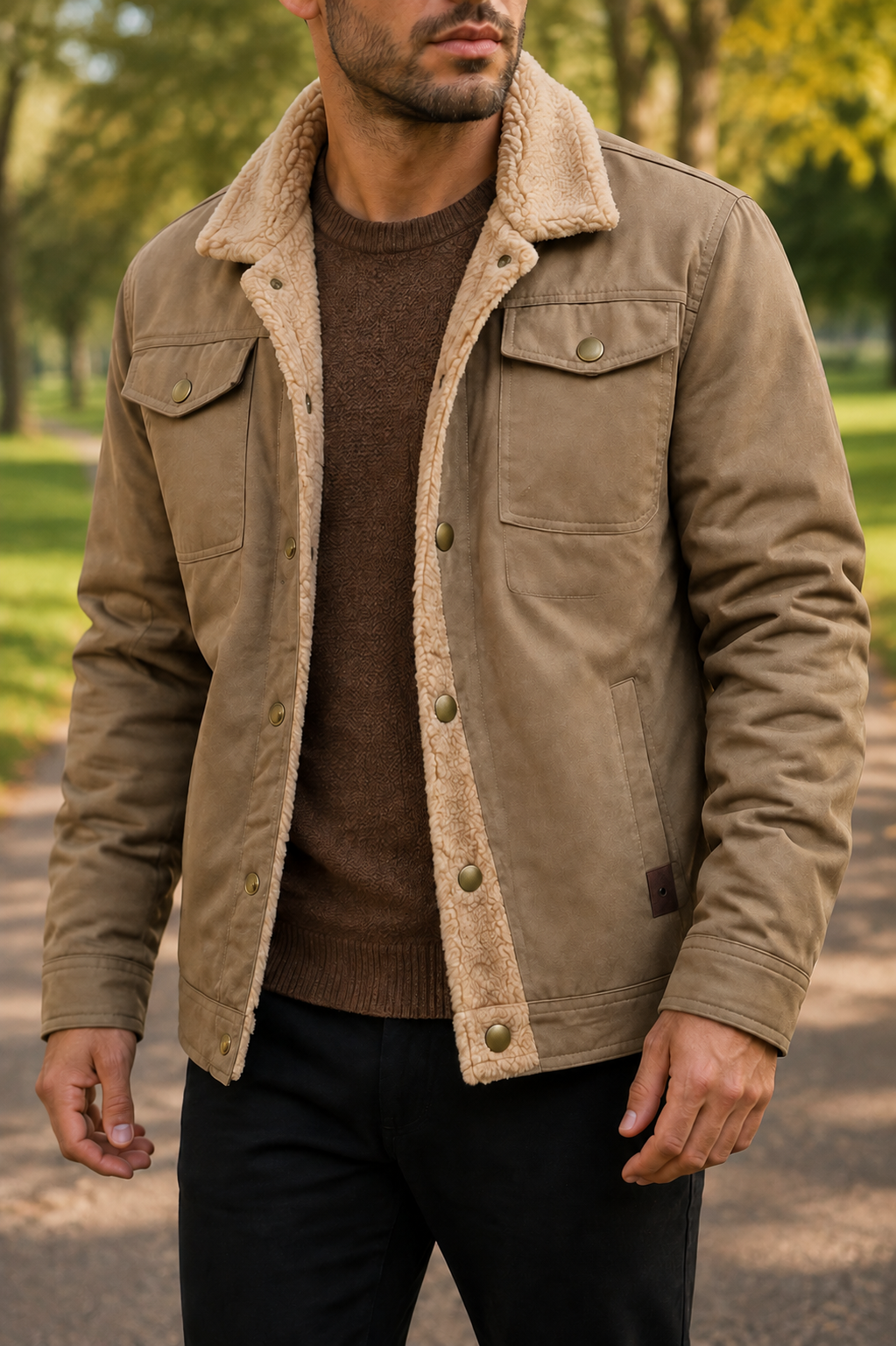 Skiathos Sherpa Collar Button Jacket