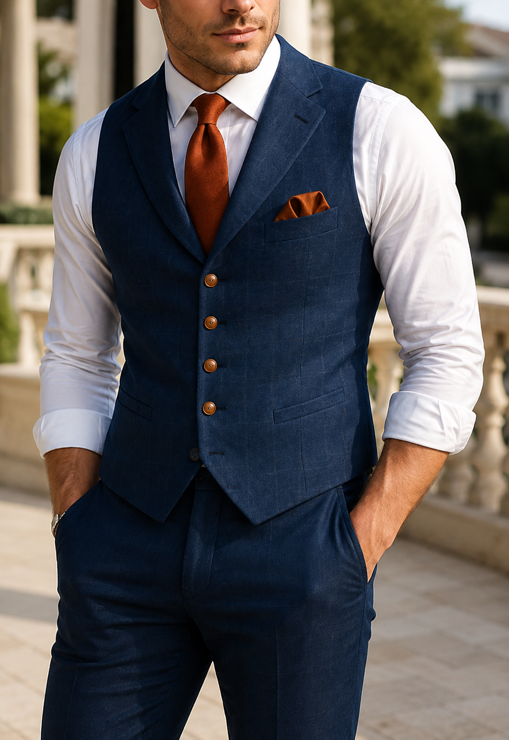 Birgu Tweed V-Neck Waistcoat