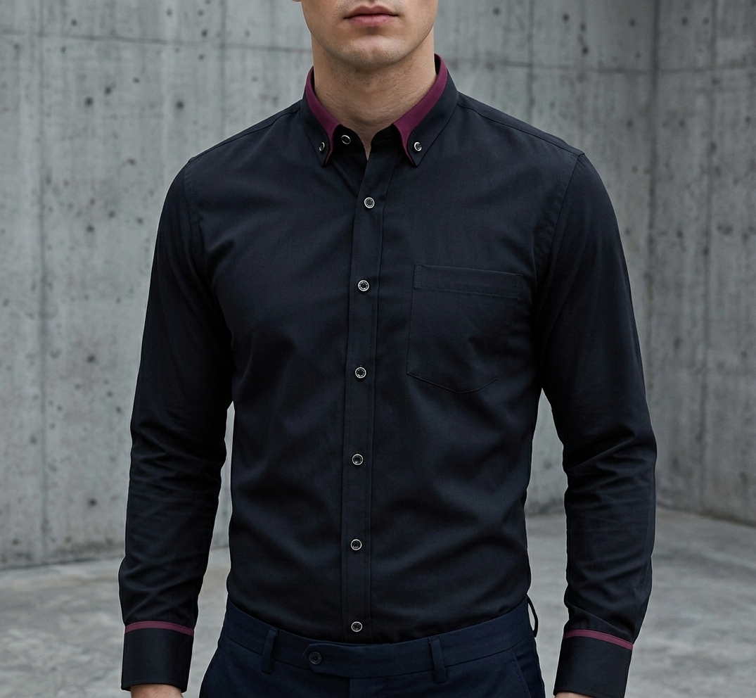 Makarska Contrast Collar Dress Shirt