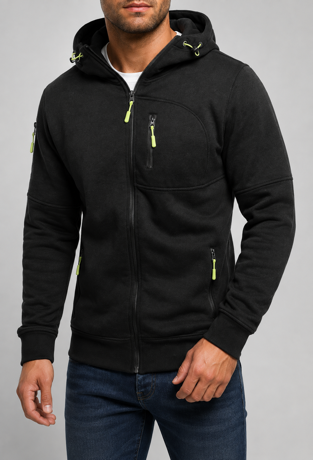Perugia Multi-Pocket Zip-Up Hoodie