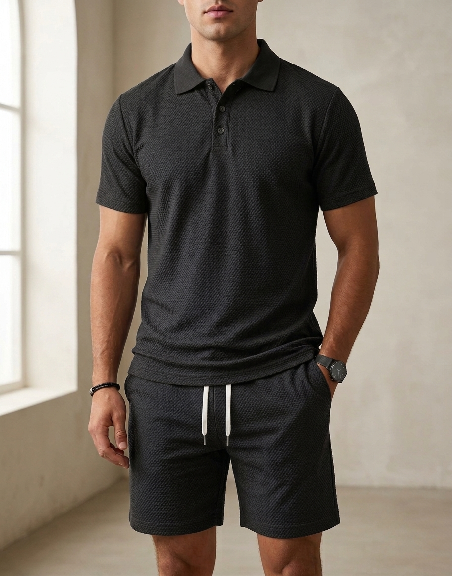 Porquerolles Textured Polo Matching Set