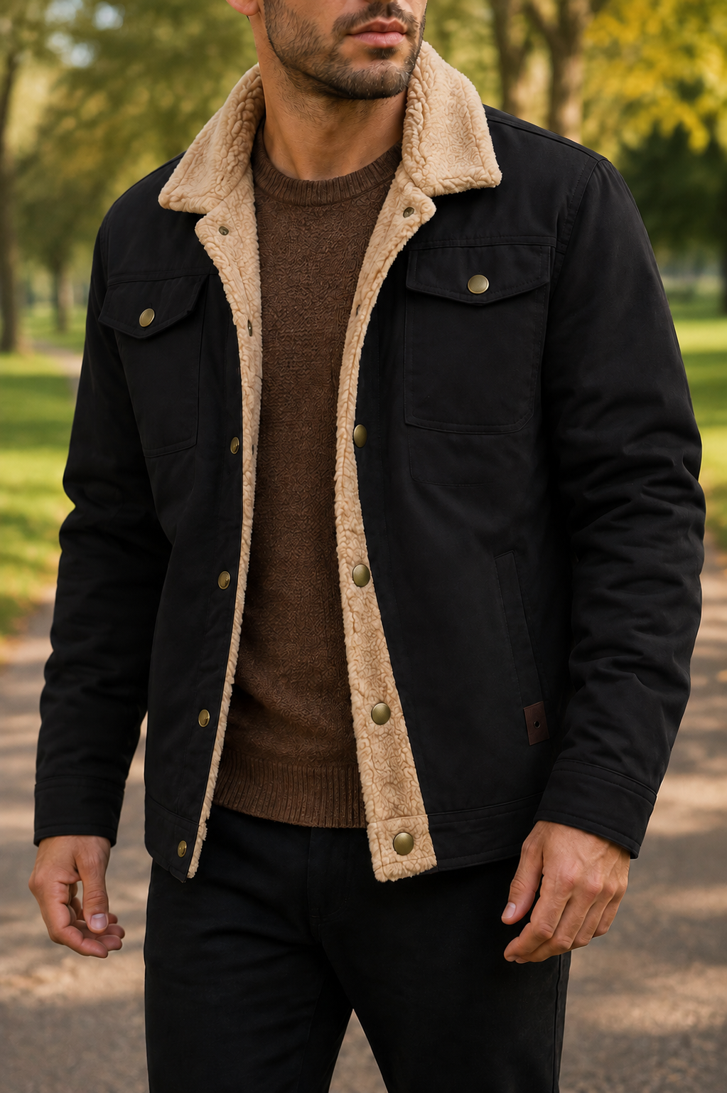Skiathos Sherpa Collar Button Jacket