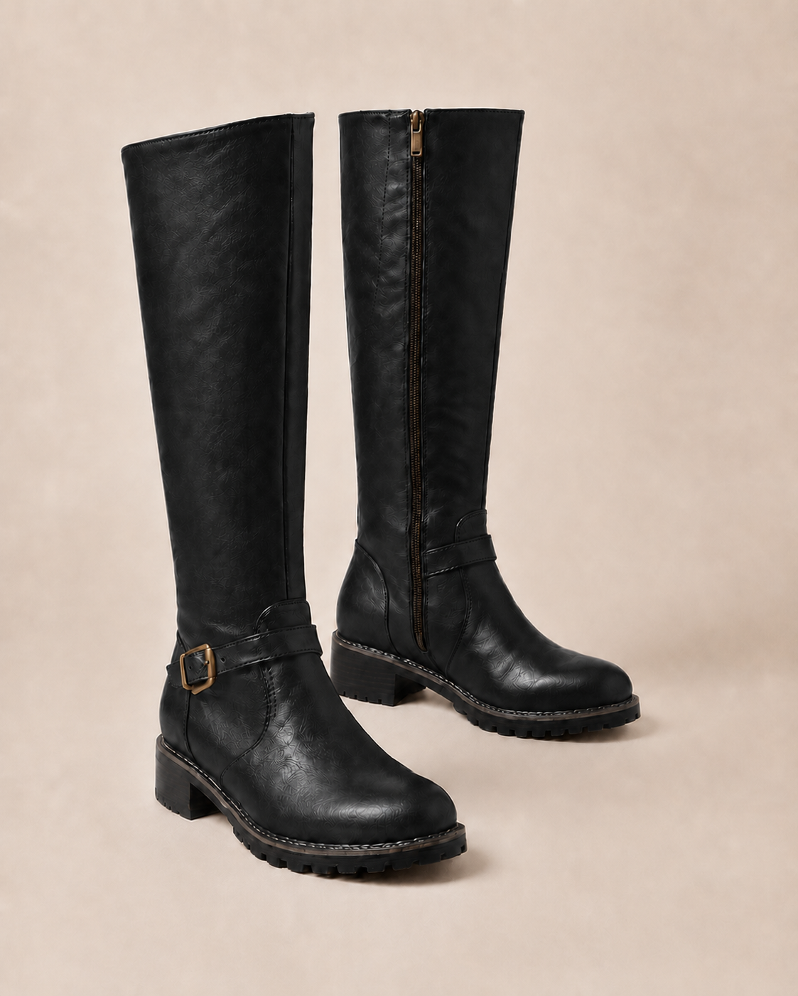 Begur Buckle Knee-High Boots