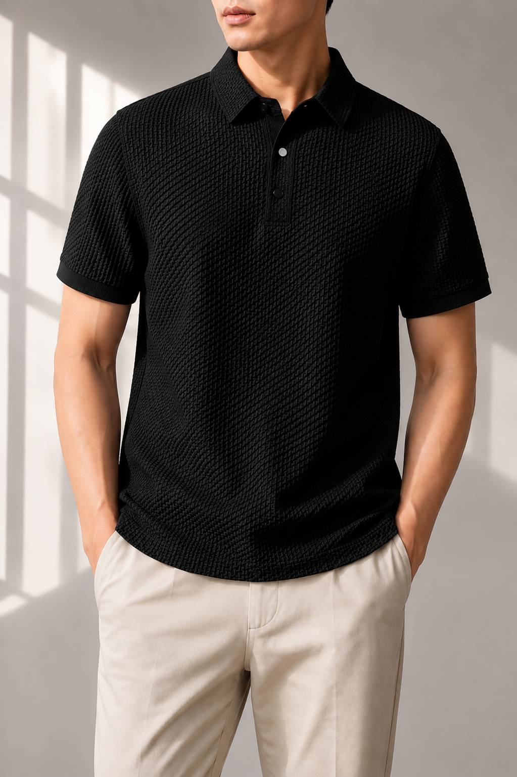 Spetses Textured Knit Polo Shirt