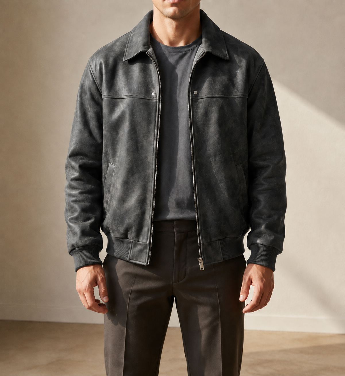 Sesimbra Leather Bomber Jacket