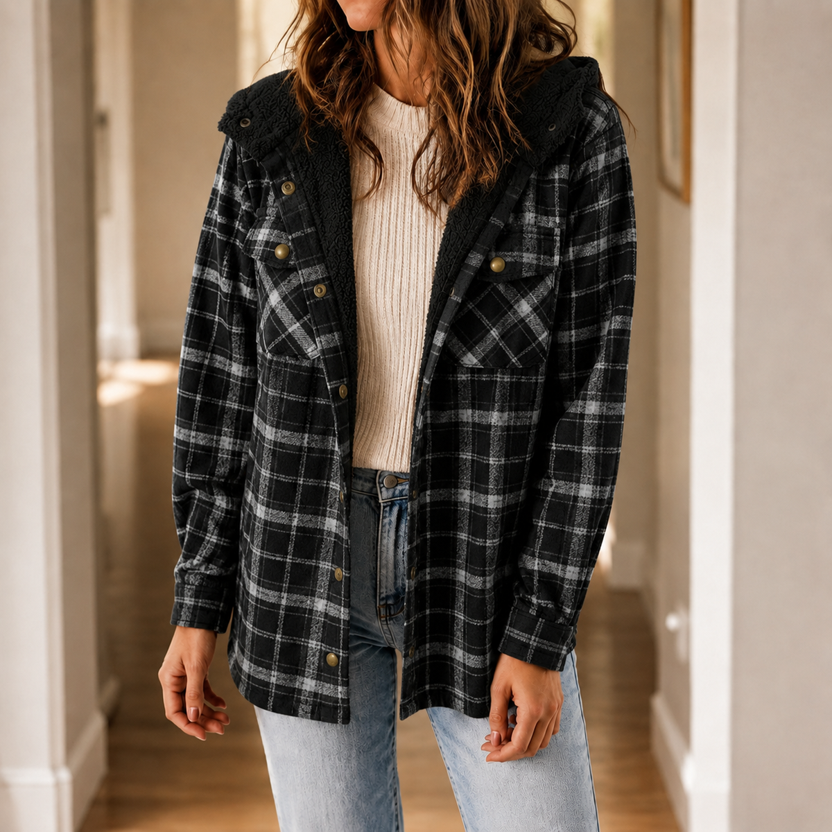 Sete Hooded Sherpa Shacket
