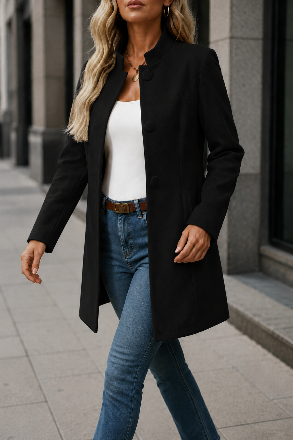 Sitges Button Front A-Line Coat