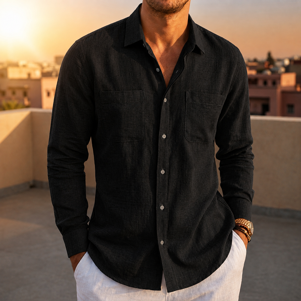 Nerja Linen Button-Up Shirt