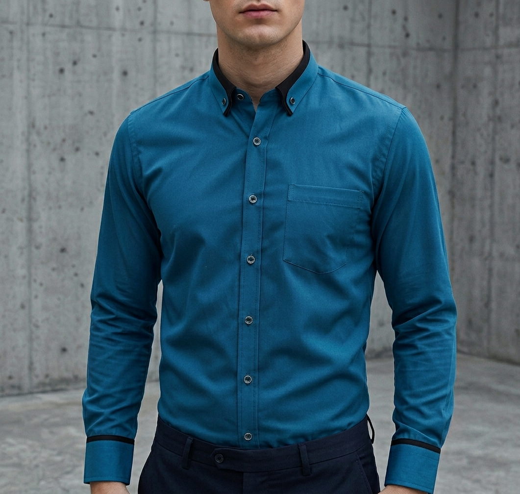 Makarska Contrast Collar Dress Shirt