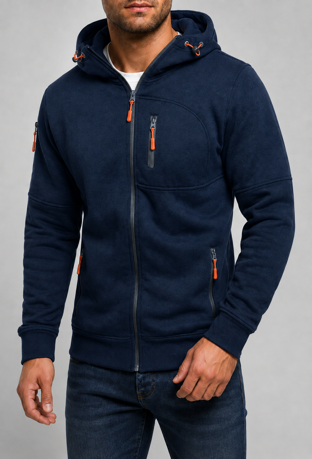 Perugia Multi-Pocket Zip-Up Hoodie