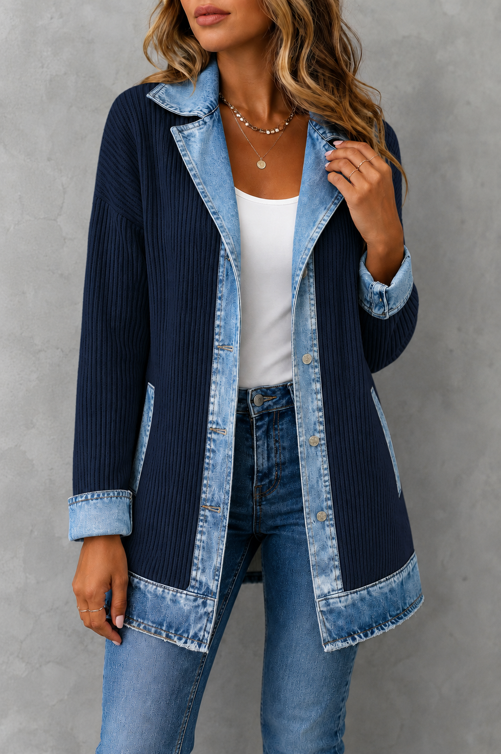Trogir Denim Knit Hybrid Jacket