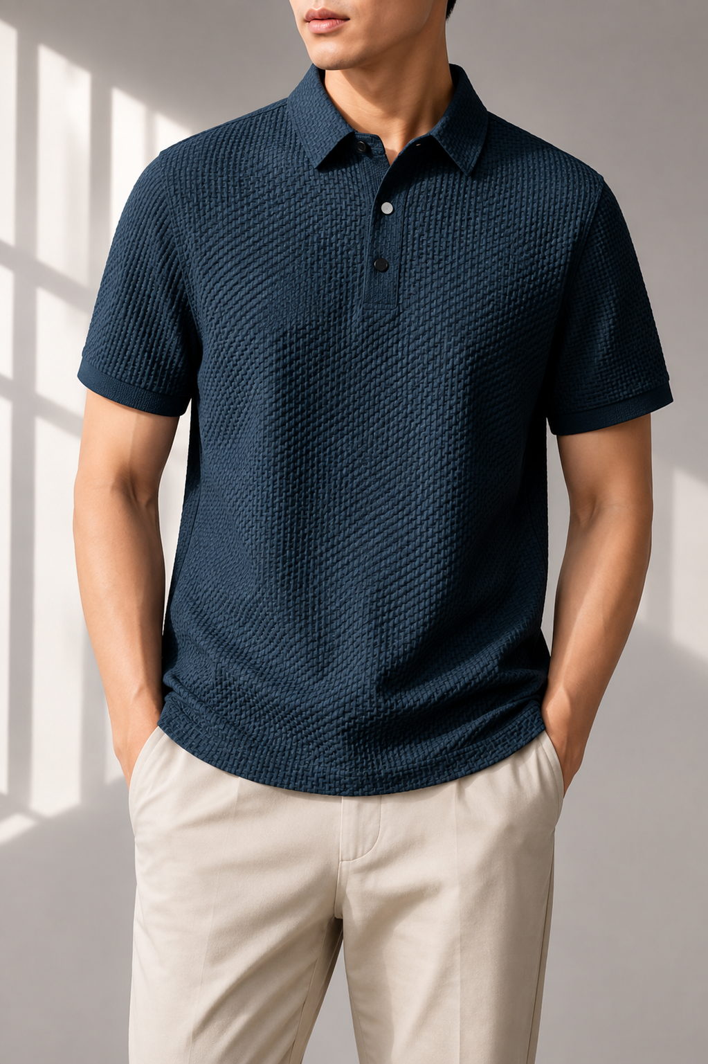 Spetses Textured Knit Polo Shirt