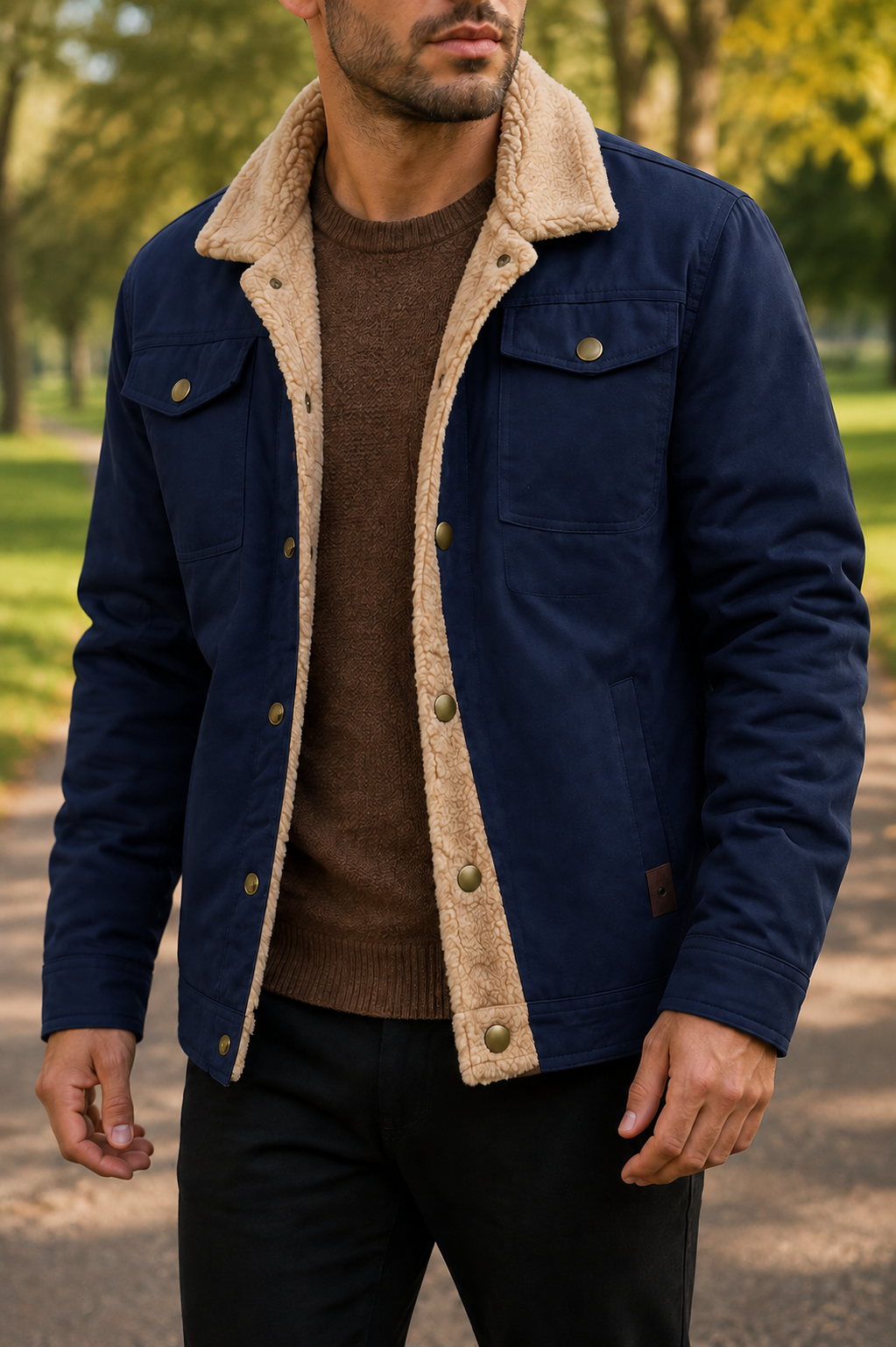 Skiathos Sherpa Collar Button Jacket