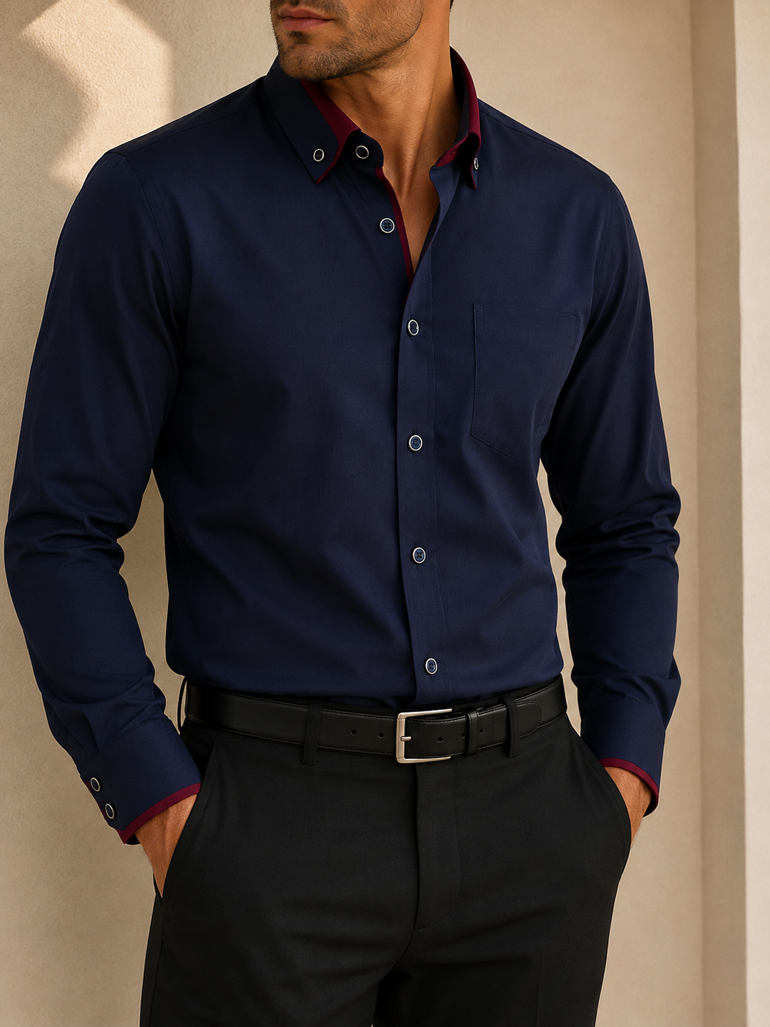 Ravello Contrast Collar Dress Shirt