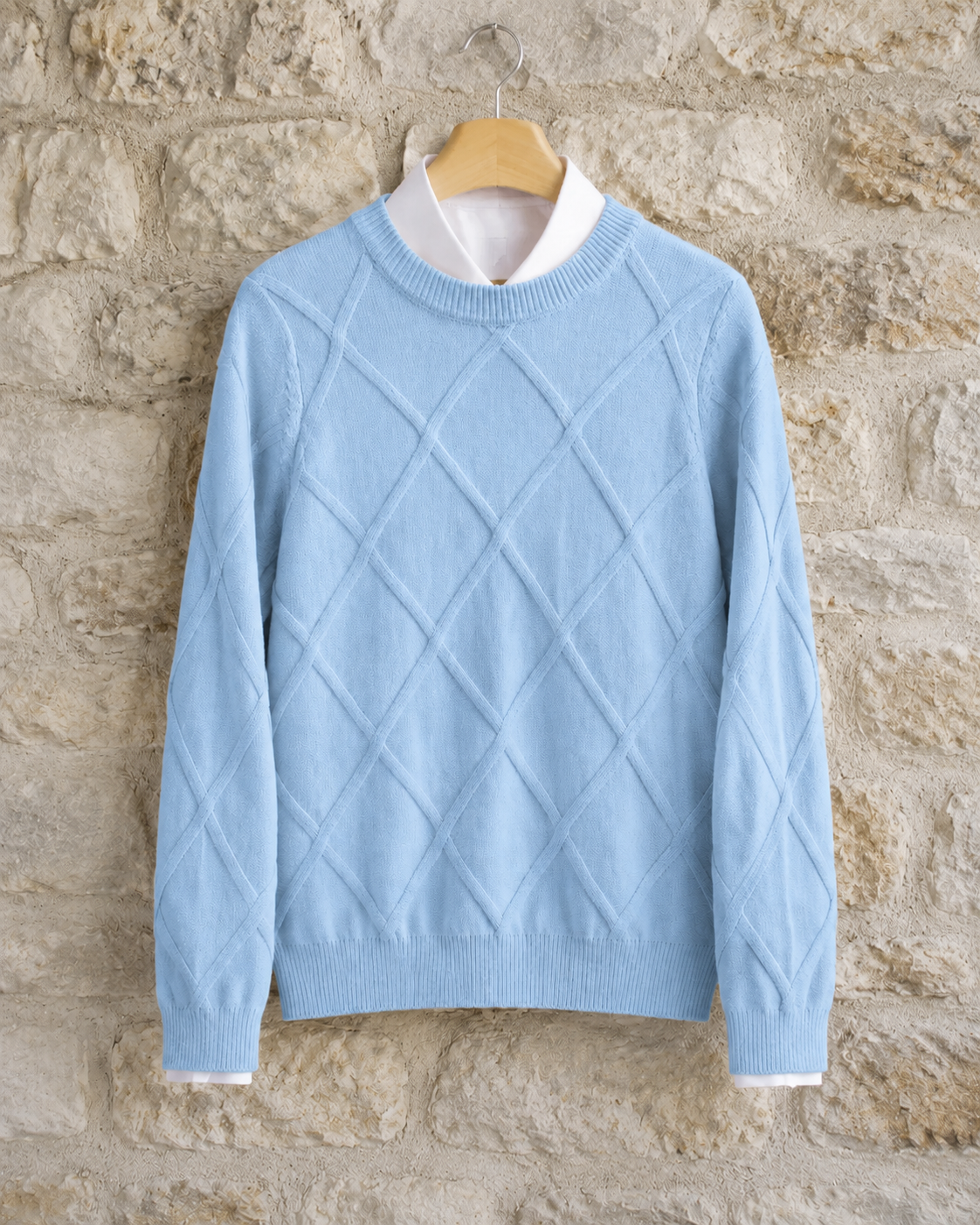 Tossa Argyle Knit Crewneck Sweater