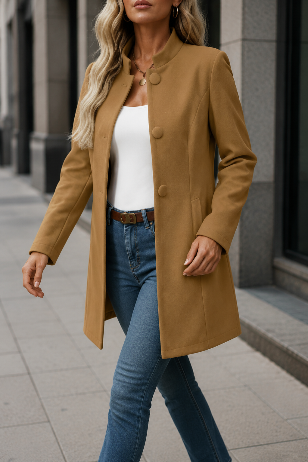 Sitges Button Front A-Line Coat