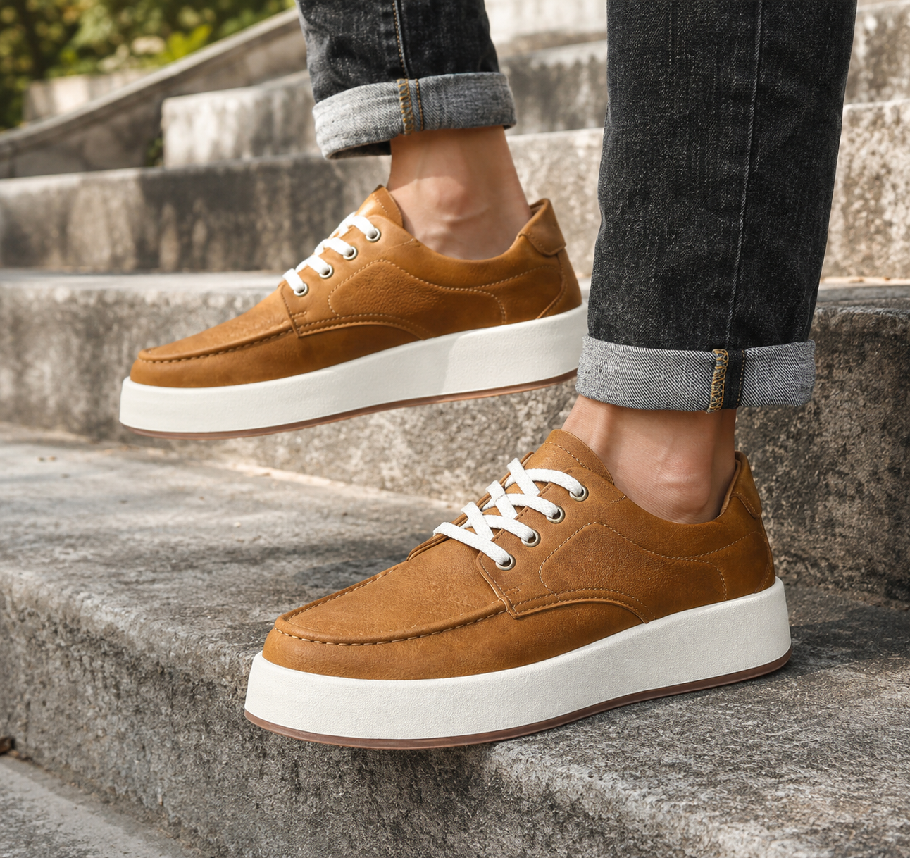 Cinque Terre Leather Platform Sneakers