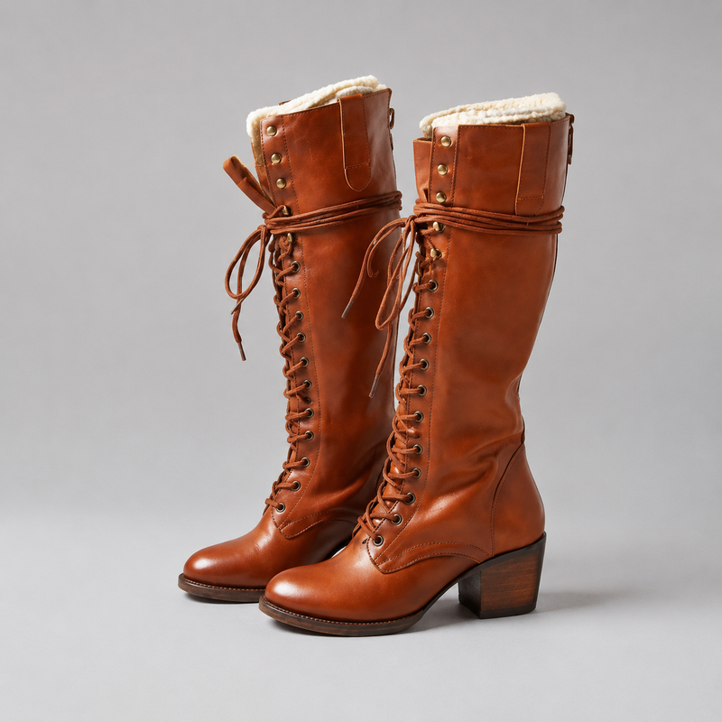 Eze Lace-Up Knee-High Boots