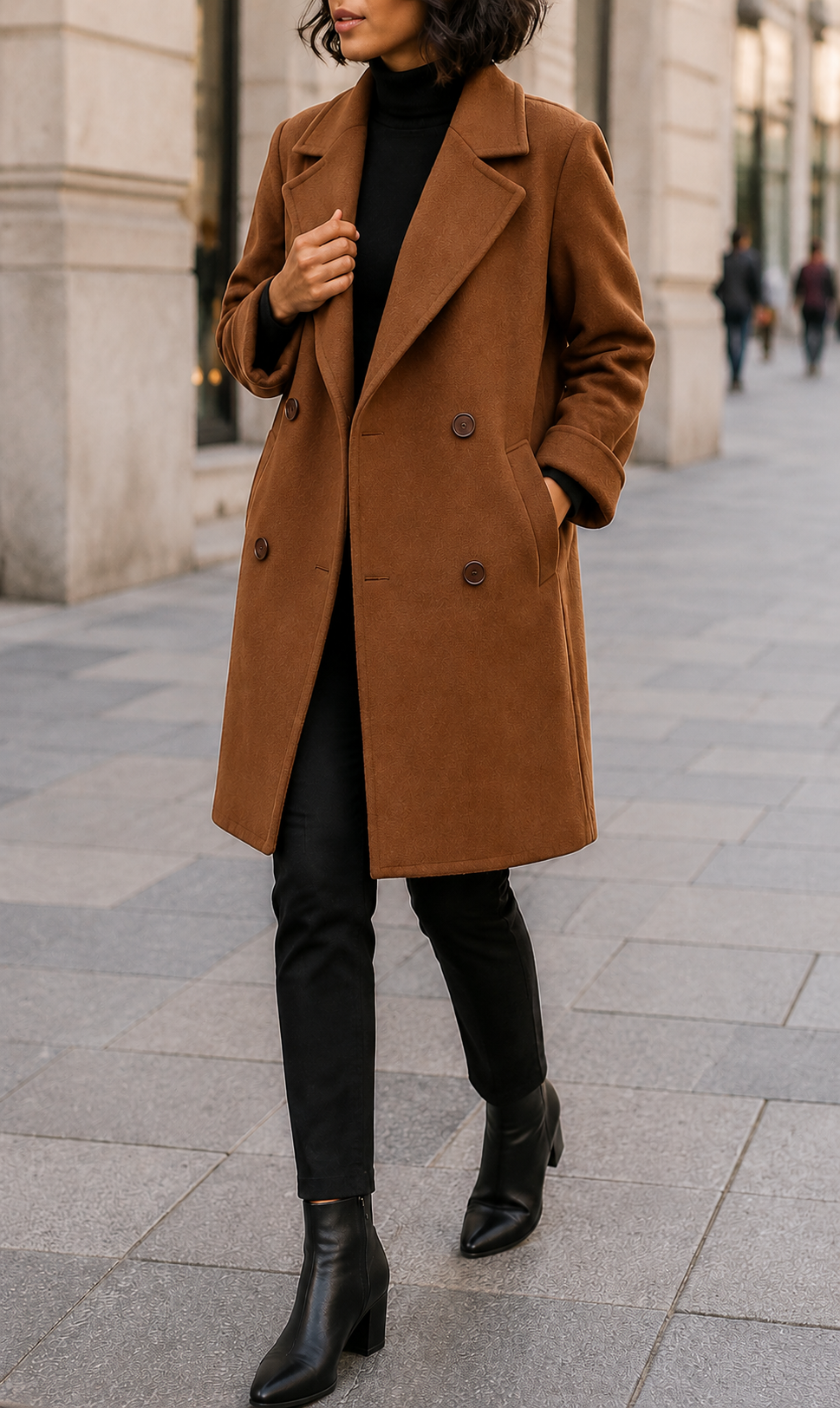 Cascais Double Breasted Mid-Length Coat