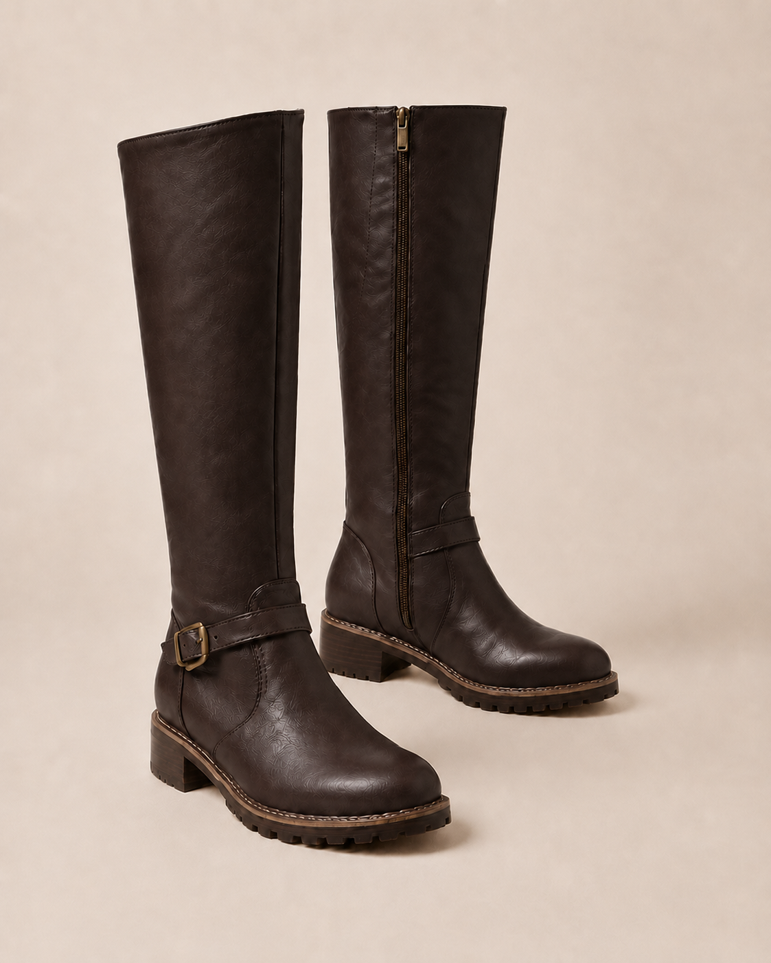 Begur Buckle Knee-High Boots