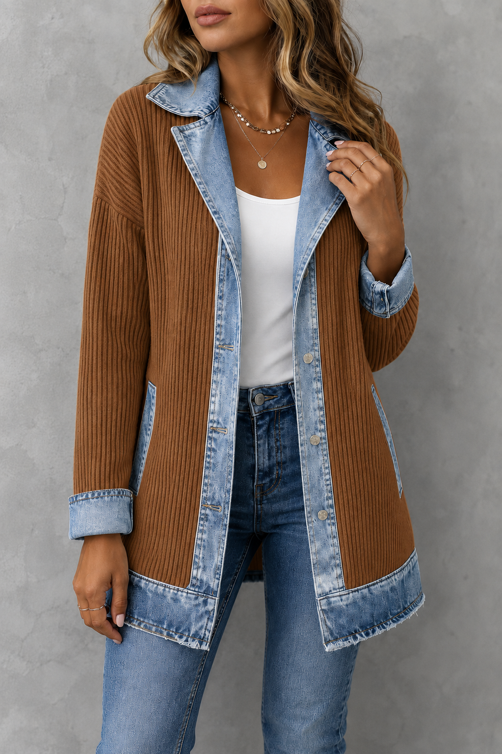 Trogir Denim Knit Hybrid Jacket