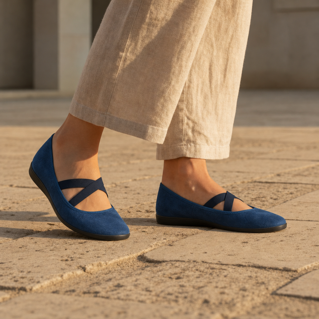Calpe Orthopedic Slip-On Flats in Blue