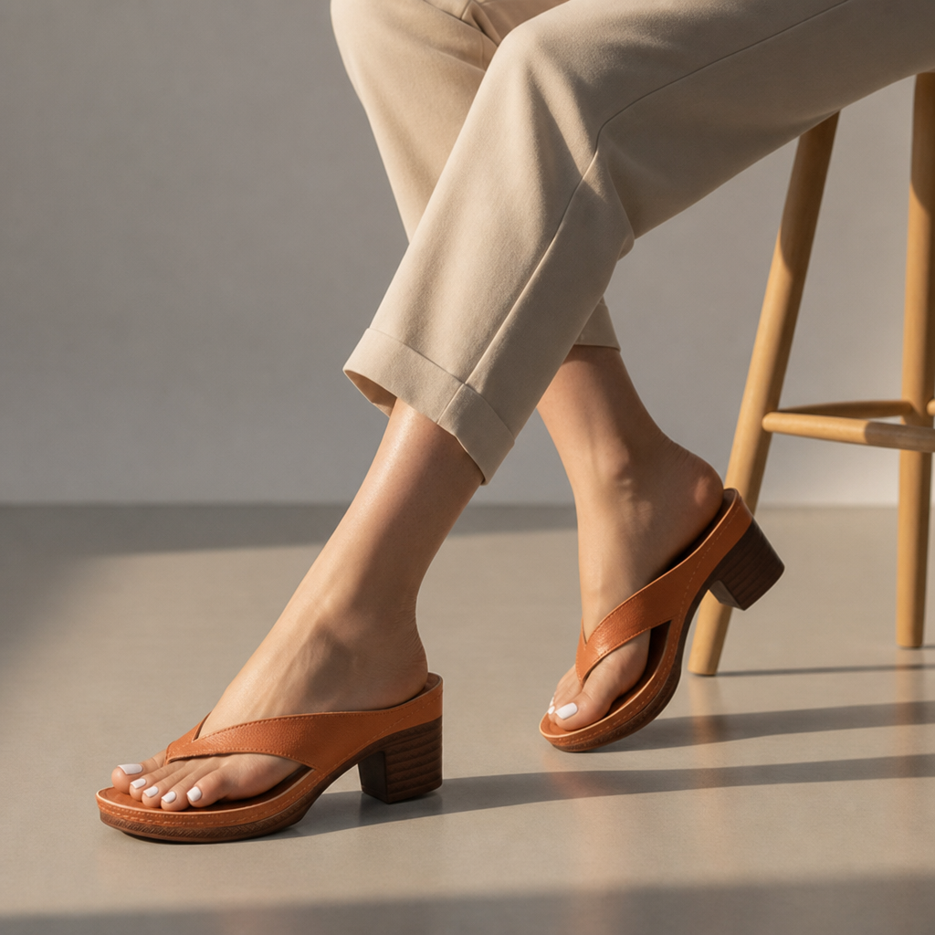 Camogli Orthopedic Wedge Sandals in Brown