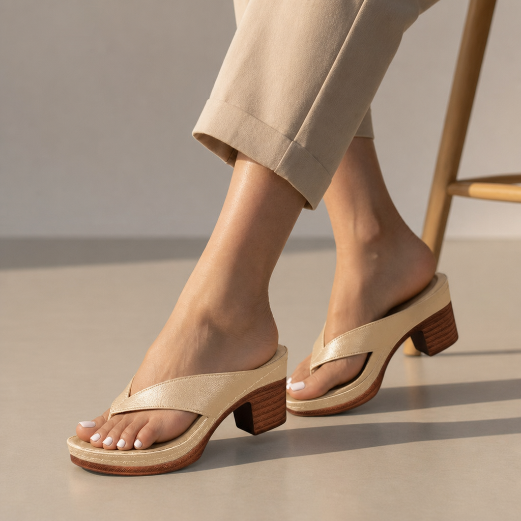 Camogli Orthopedic Wedge Sandals in Gold