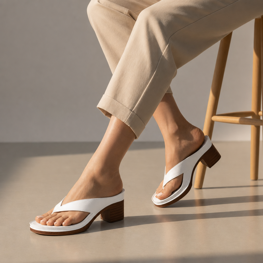 Camogli Orthopedic Wedge Sandals in White