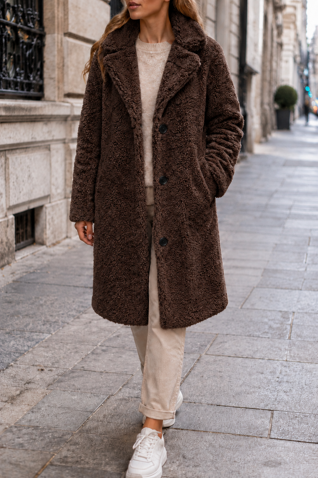 Leros Oversized Teddy Long Coat
