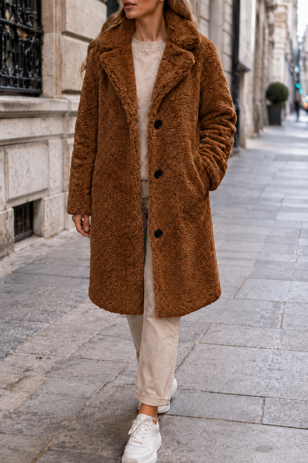 Leros Oversized Teddy Long Coat