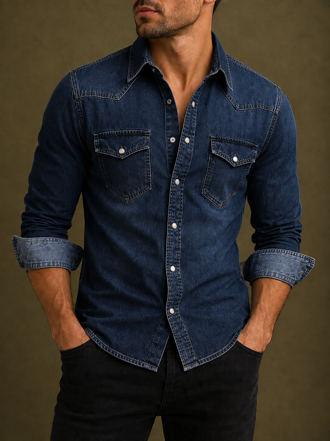 Lucca Slim Fit Denim Shirt