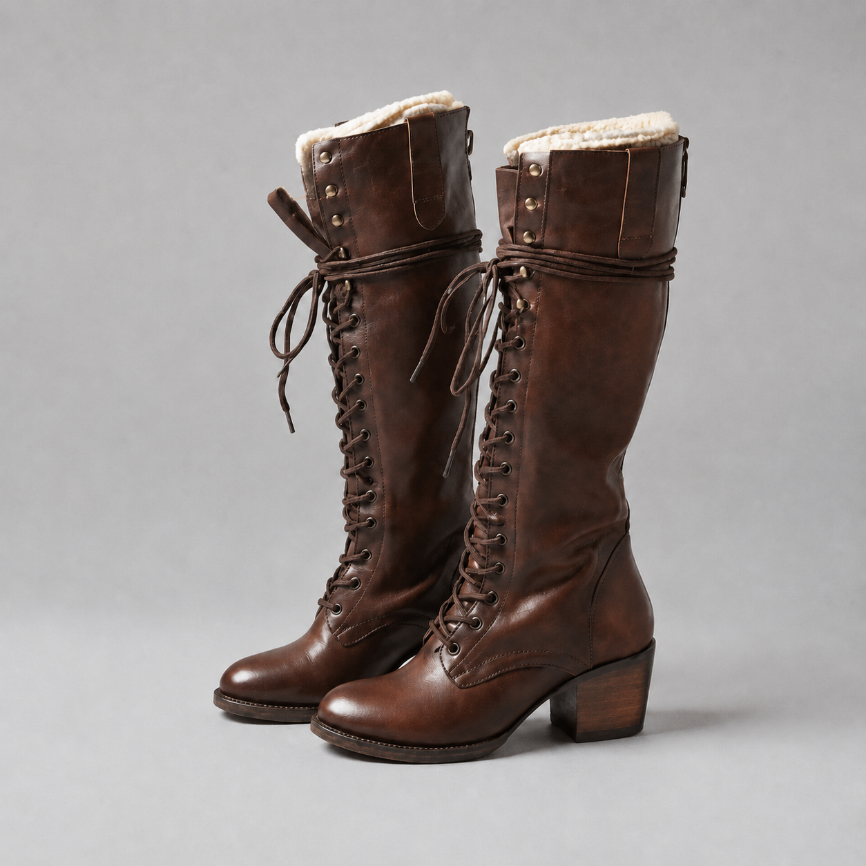 Eze Lace-Up Knee-High Boots