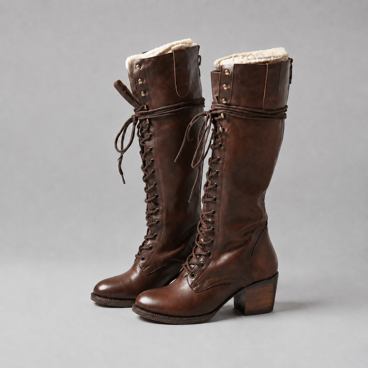 Eze Lace-Up Knee-High Boots