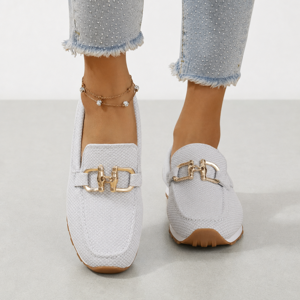 Delphi Orthopedic Bit Loafers in White
