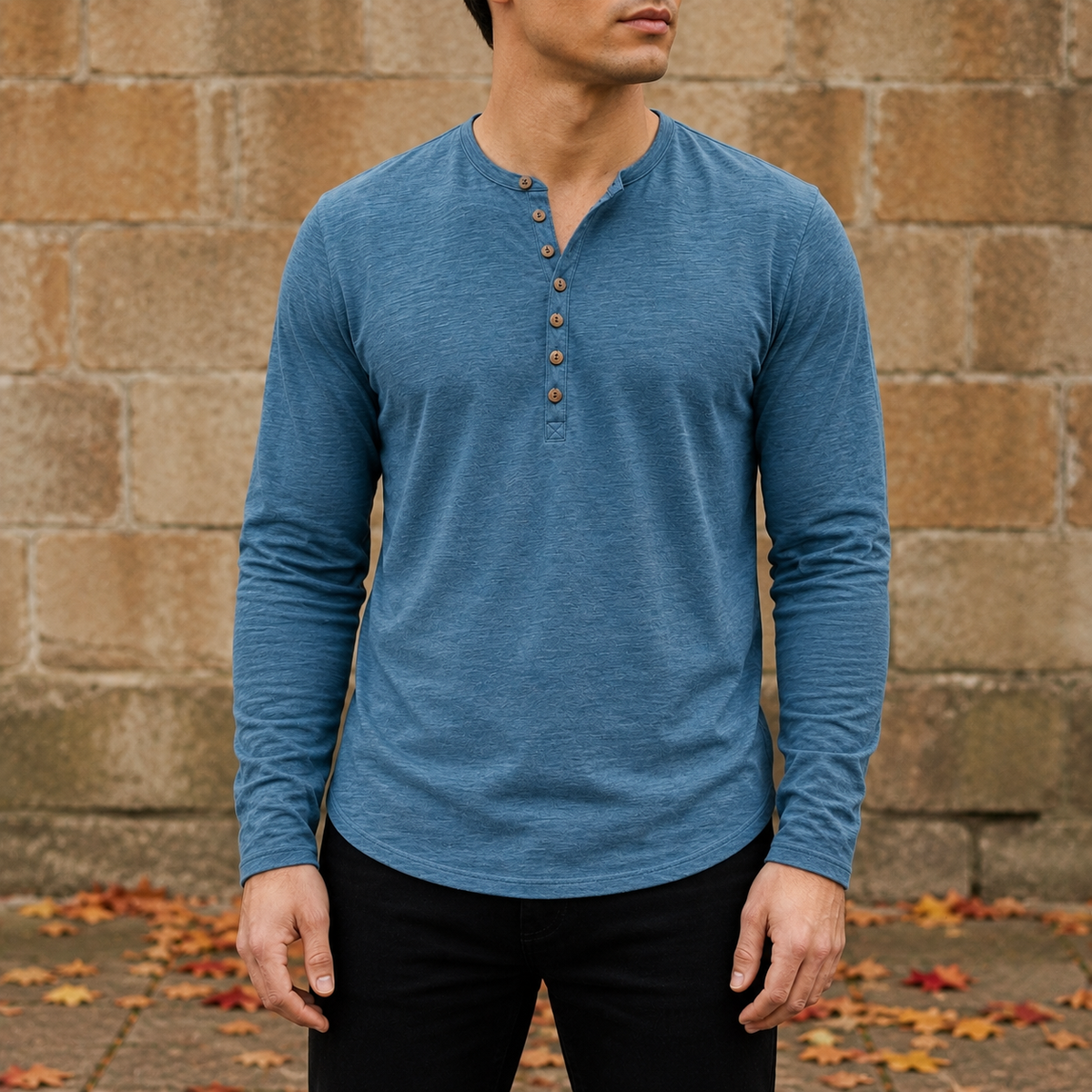 Kefalonia Long Sleeve Henley Shirt