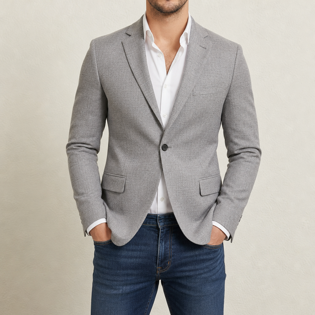 Erice Slim-Fit Woven Blazer in Gray