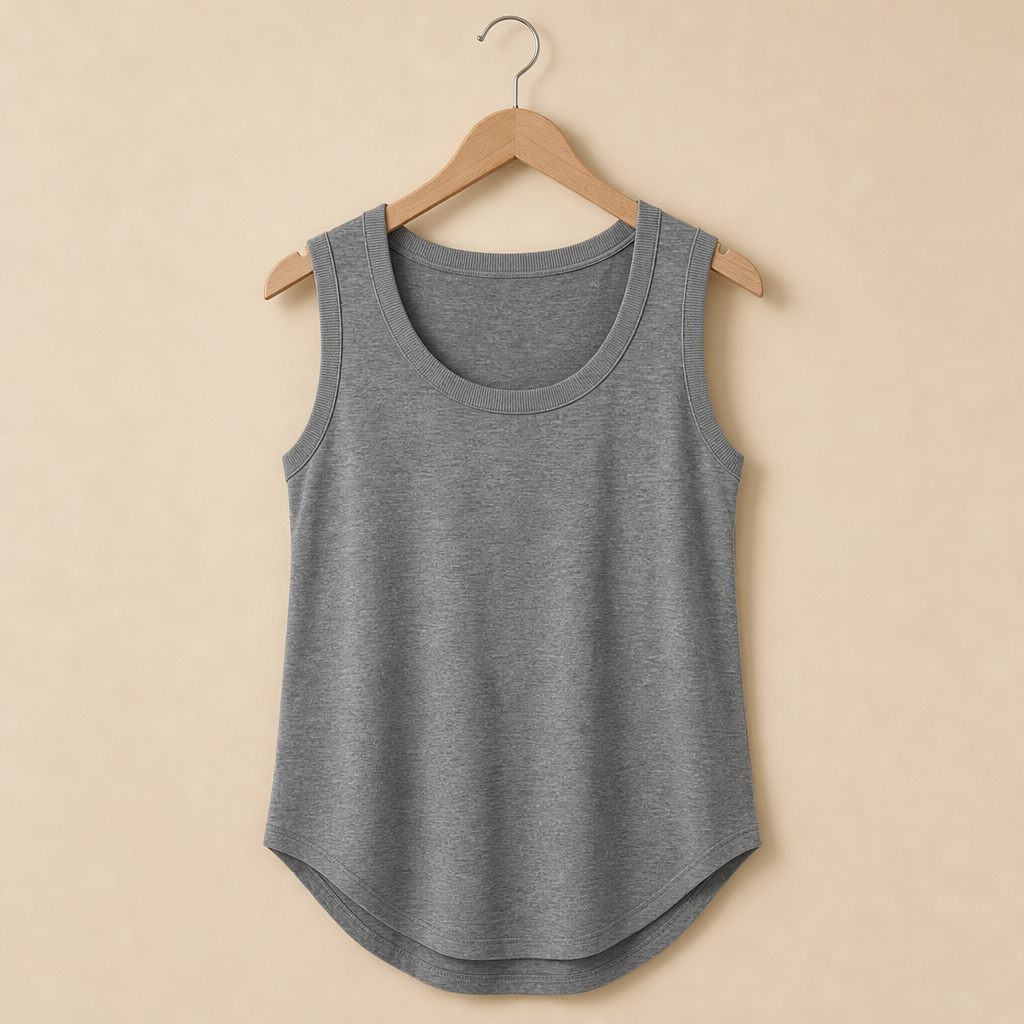 Funchal Scoop Neck Tank Top in Gray
