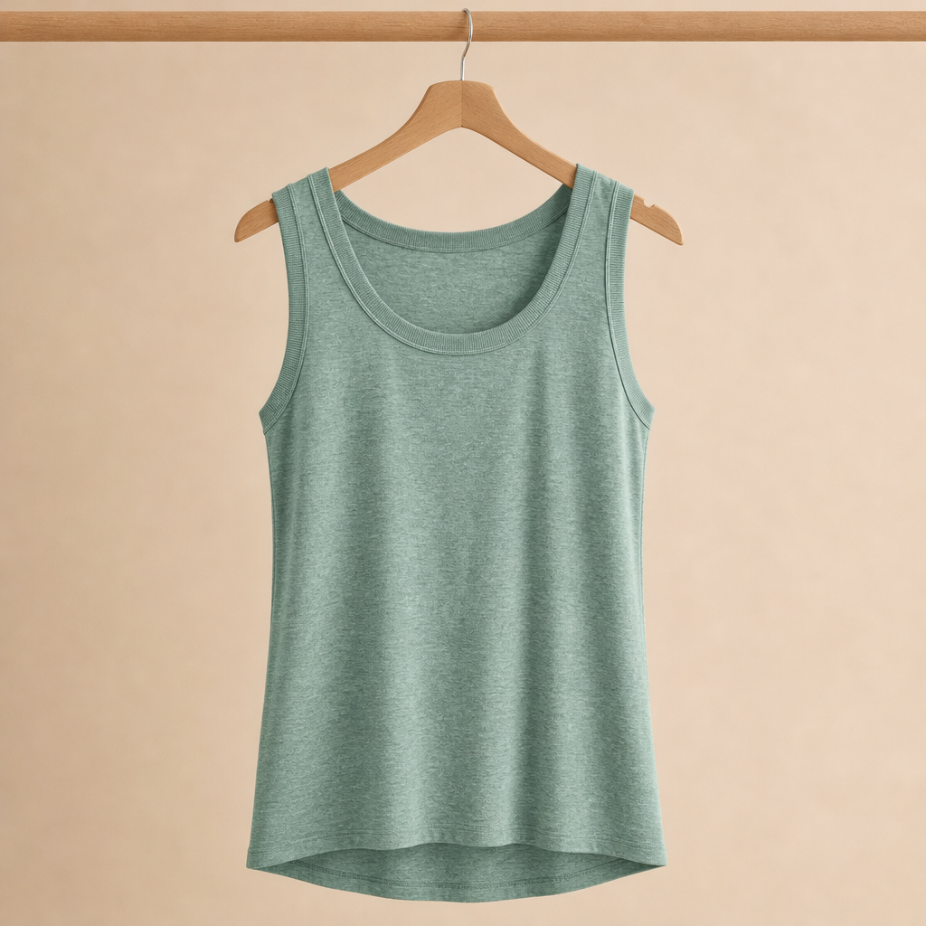 Funchal Scoop Neck Tank Top in Green