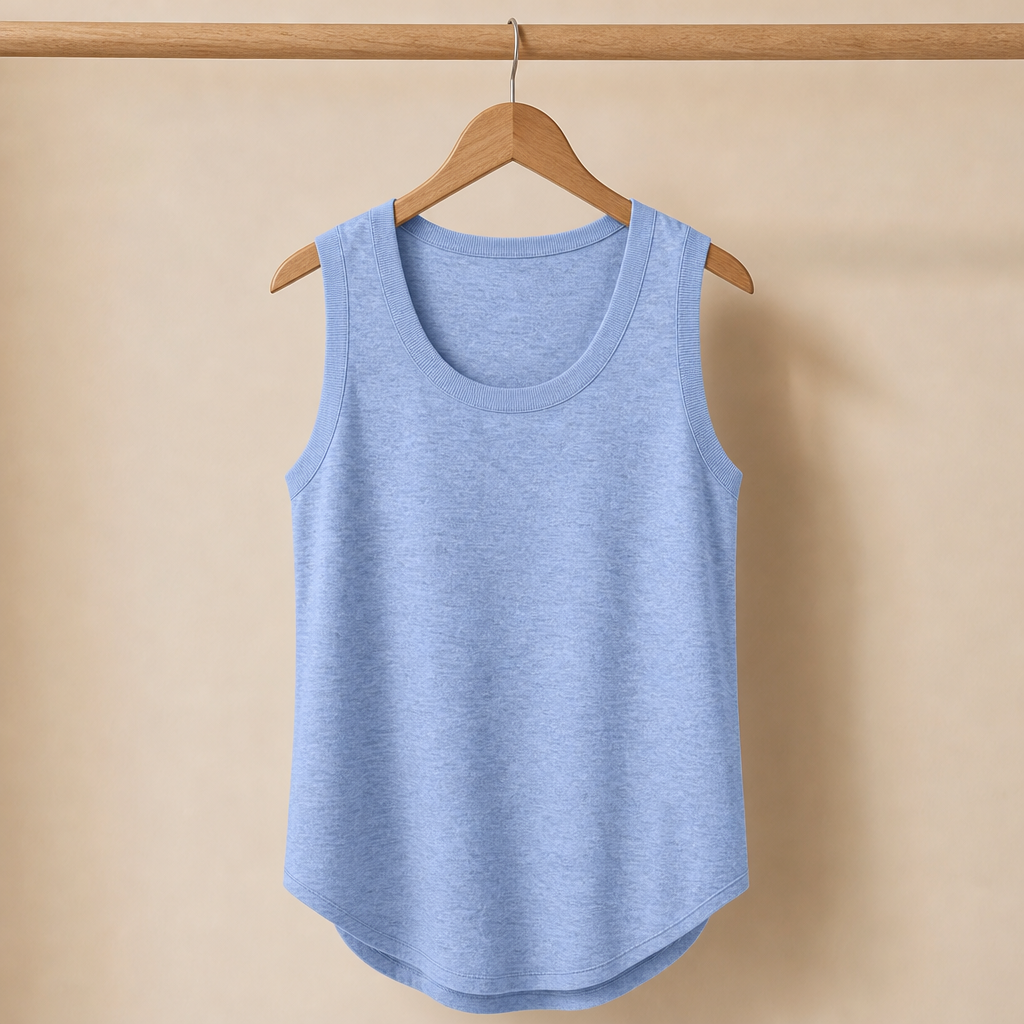 Funchal Scoop Neck Tank Top in Light blue